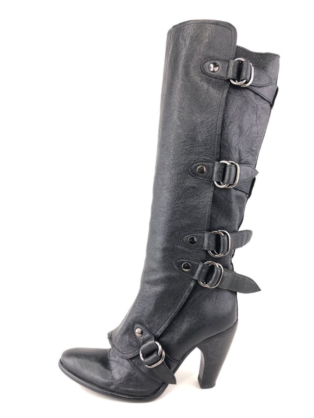 Paolo Iantorno Black Leather Knee High Boots EUR 37